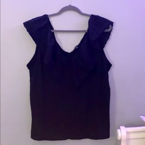 Black V-neck blouse